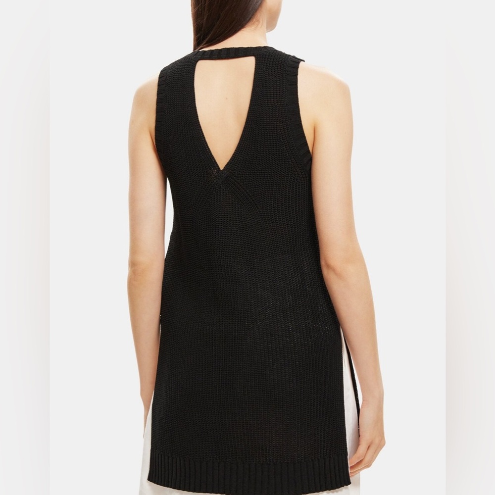 THEORY Cable Back Tunic Black Cotton Twist size S NWTS